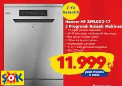 HOOVER HF 3E9L0X2-17 5 PROGRAMLI BULAŞIK MAKİNESİ
